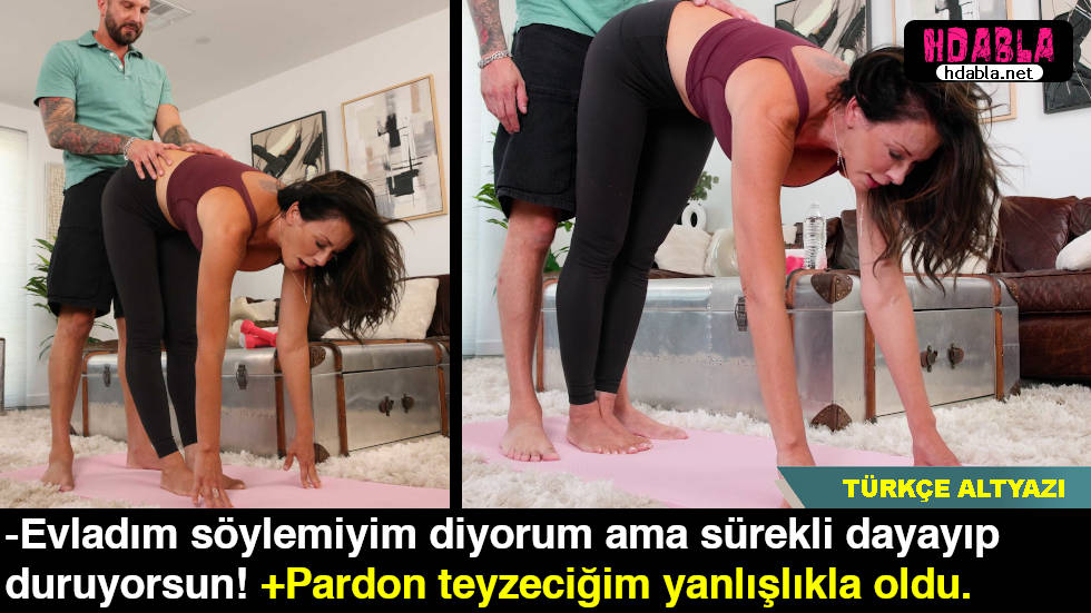Arkadaşının Annesine yoga yaptırırken arkadan dayadı